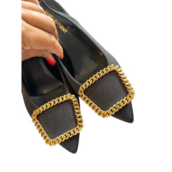 Yves Saint Laurent St Sulpice 95 slingback heels black sz 6.5/36.5 - Picture 8 of 14